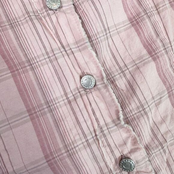 VTG Flowers Shirt Top Womens Large Y2K Western Pearl Snap Button Up Long Sleeve - Picture 6 of 8